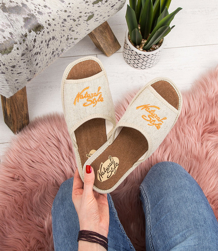Kapcie damskie Natural Style NS-004 Beżowe Rude